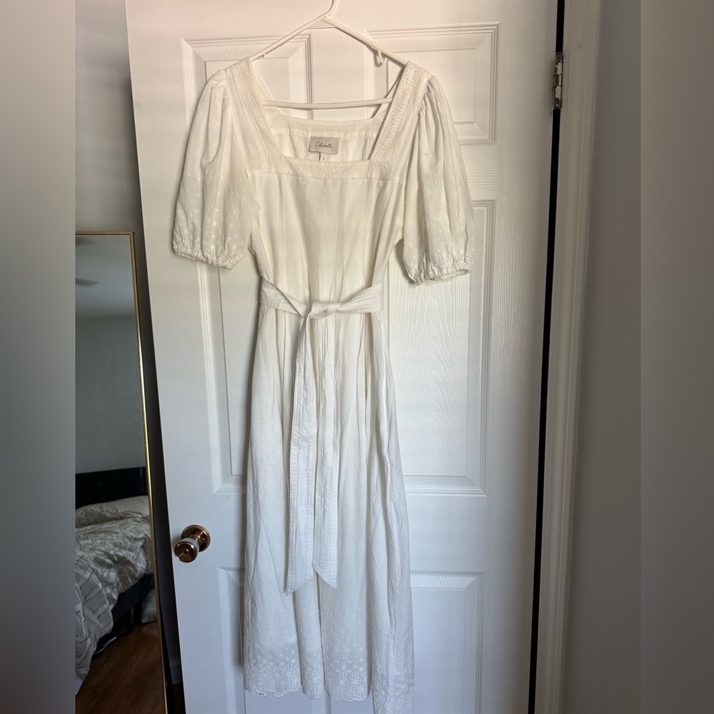 Cleobella Adria White Eyelet Squareneck Dress